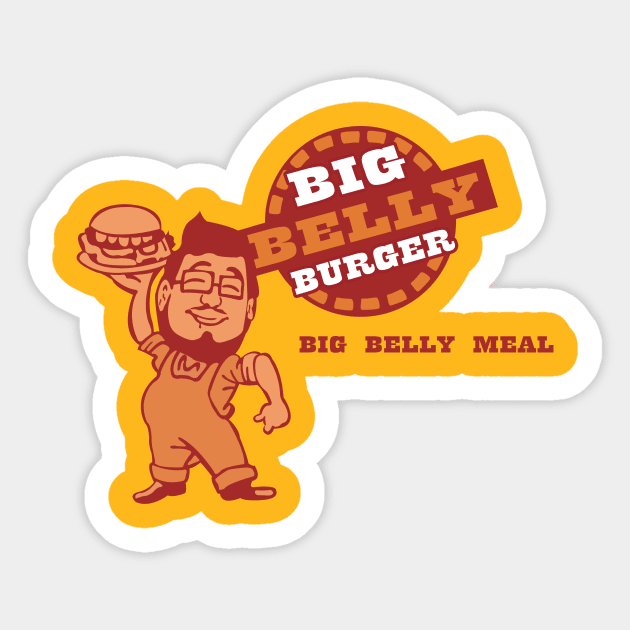 Big Belly Burger Blue Beetle Sticker TeePublic